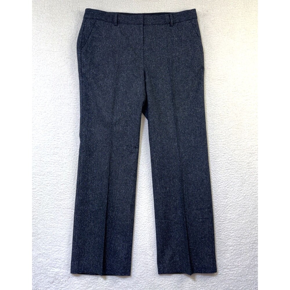 Talbots Windsor Womens 14 Black Tweed Straight Leg Dress Pants Wear Up